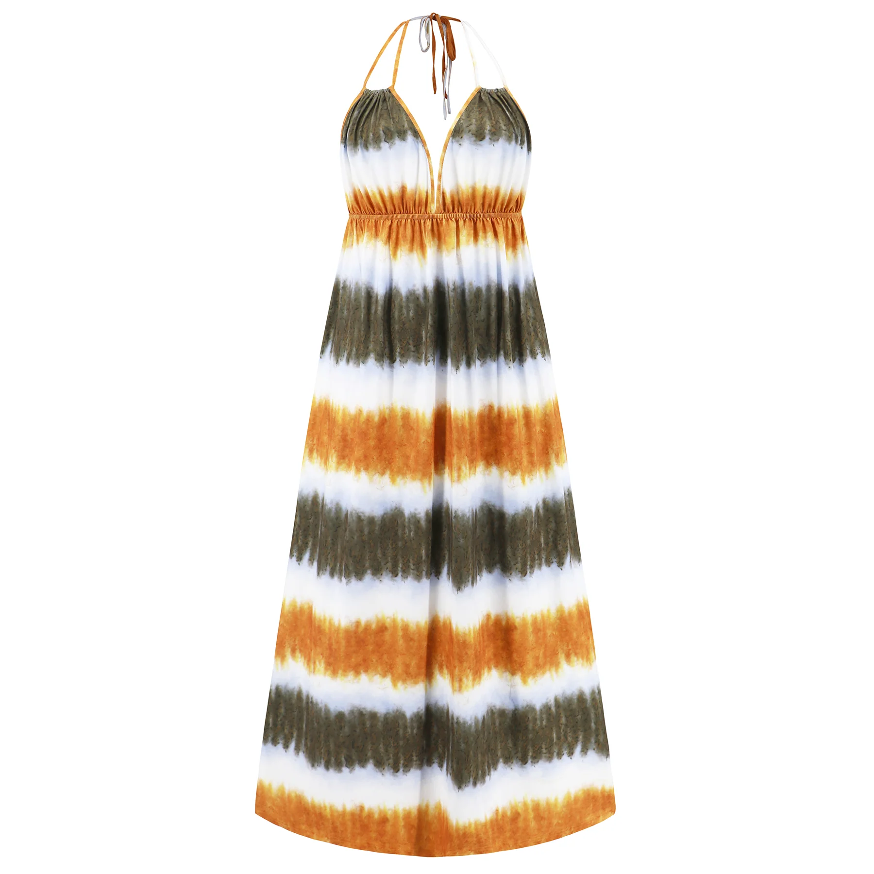 Beach Paradise Tie-Dye Maxi Dress - Orange - Image 5