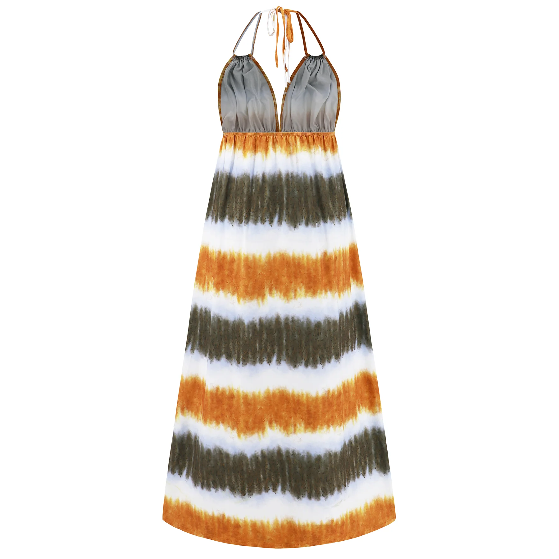 Beach Paradise Tie-Dye Maxi Dress - Orange - Image 6