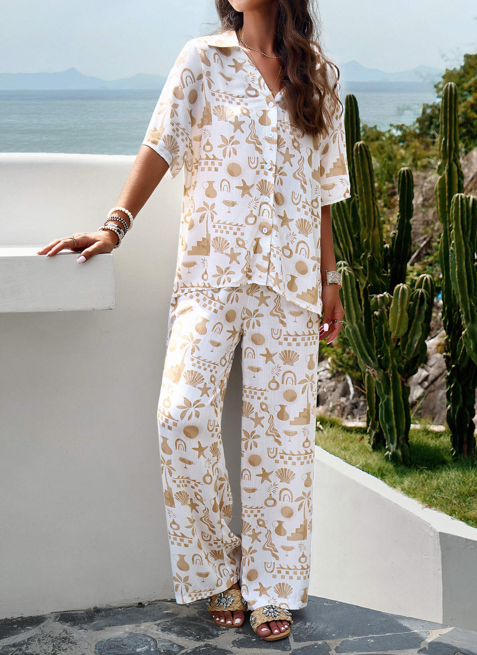 Beach Vacation Matching Set - Cream - Image 4