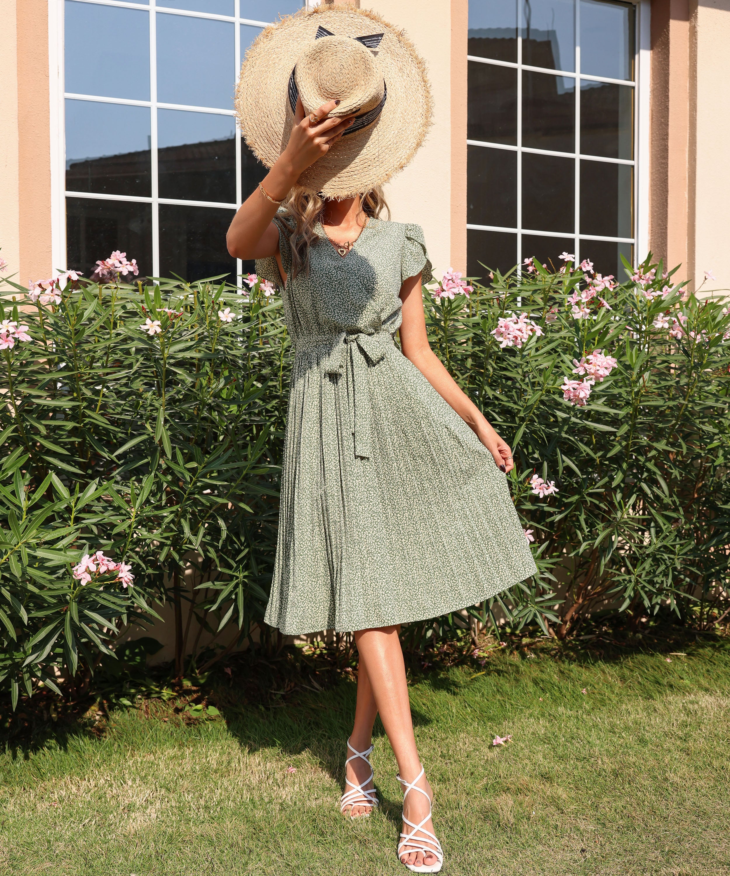 BINA DRESS - TEA GREEN - Image 3