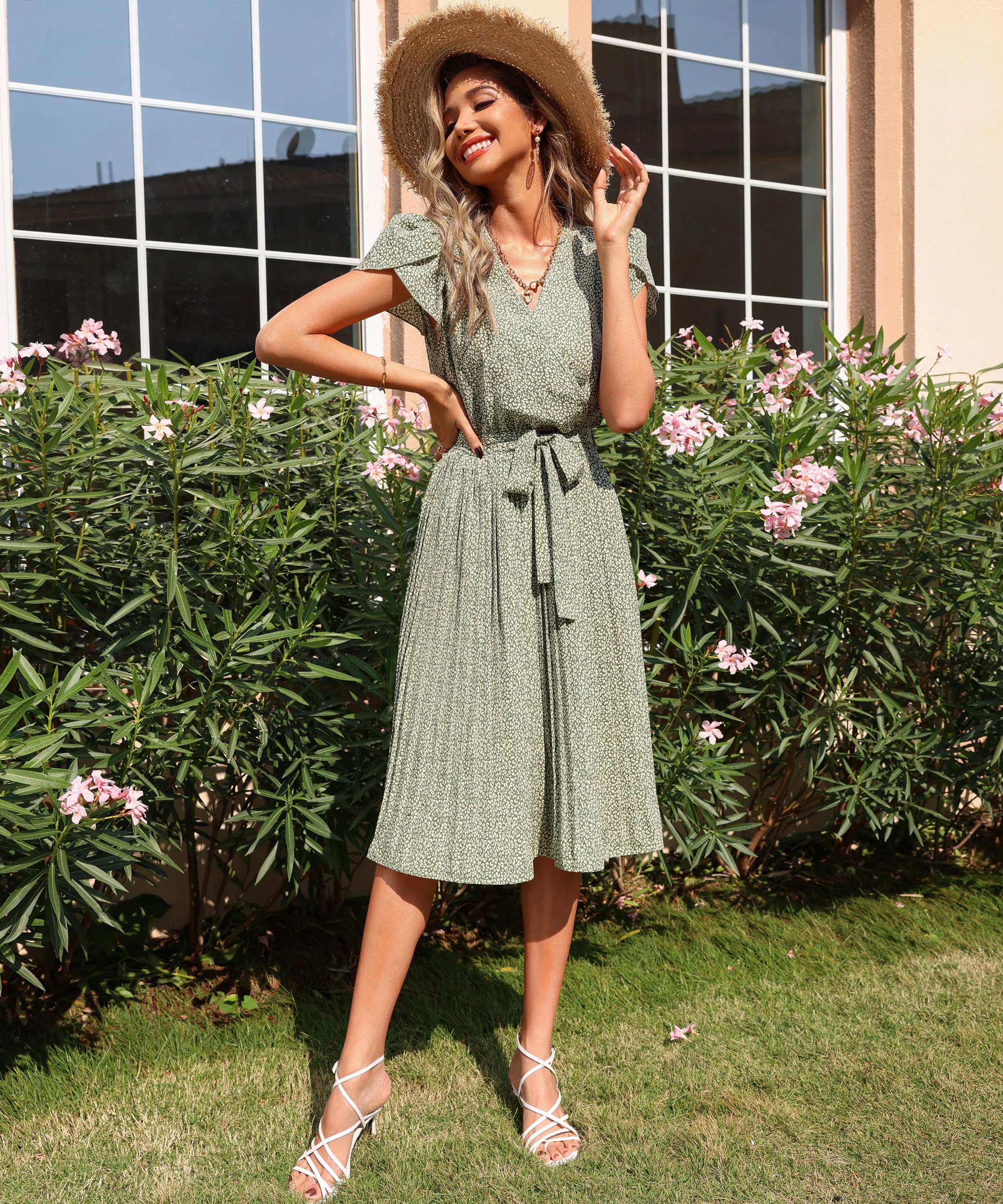 BINA DRESS - TEA GREEN - Image 4