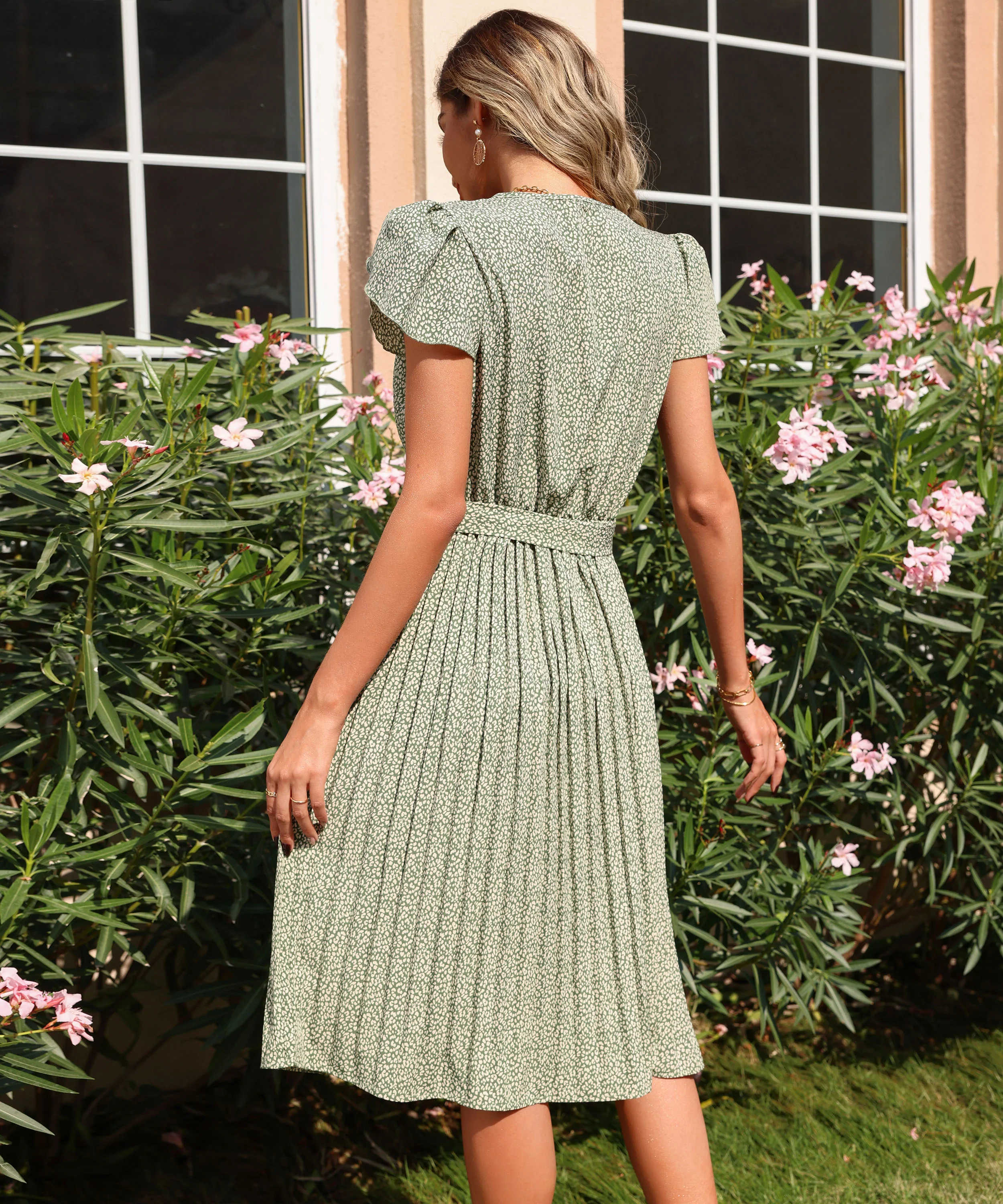 BINA DRESS - TEA GREEN - Image 8