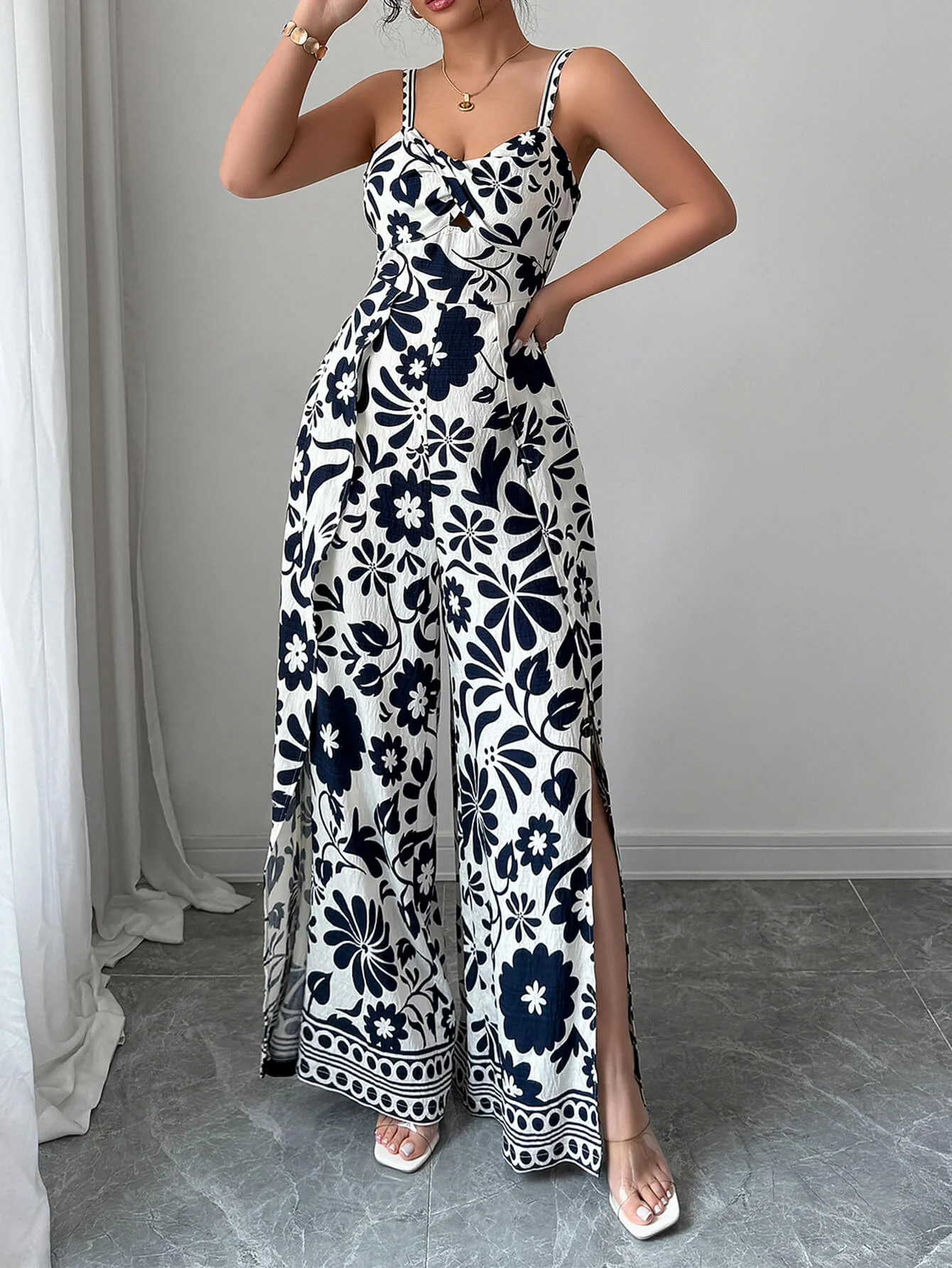 Bliss Escape Floral Jumpsuit - navy - Image 2