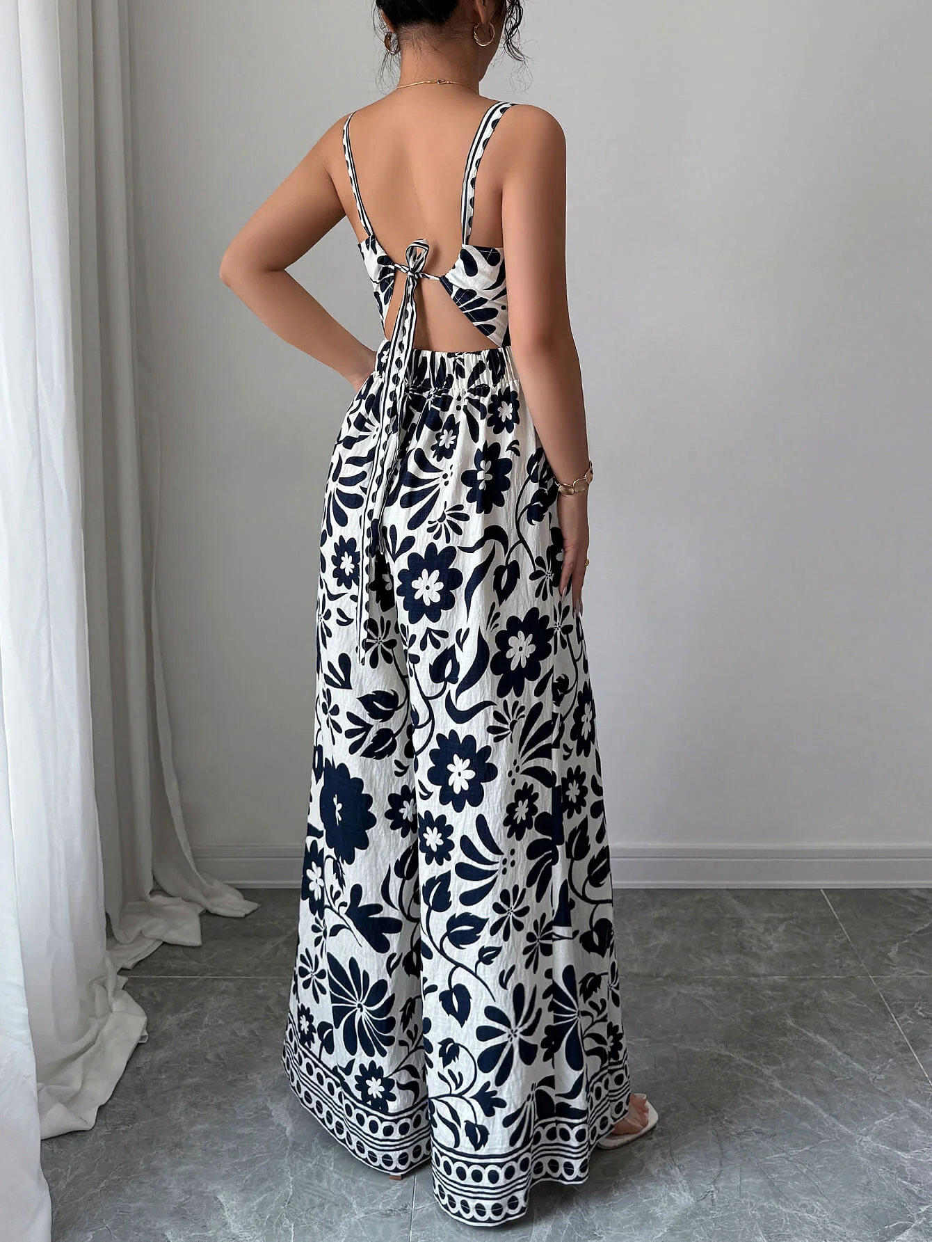 Bliss Escape Floral Jumpsuit - navy - Image 4