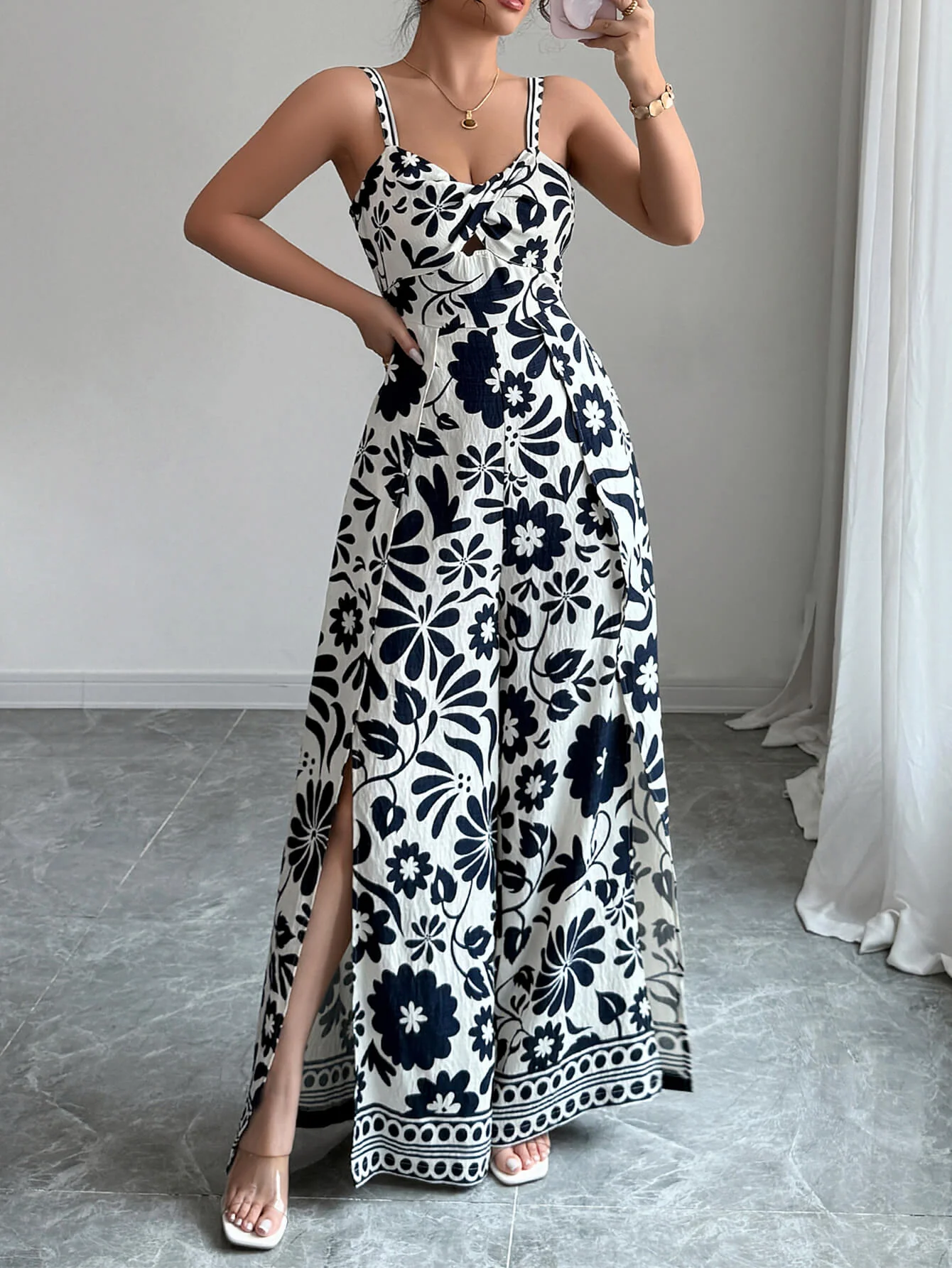 Bliss Escape Floral Jumpsuit - navy - Image 5