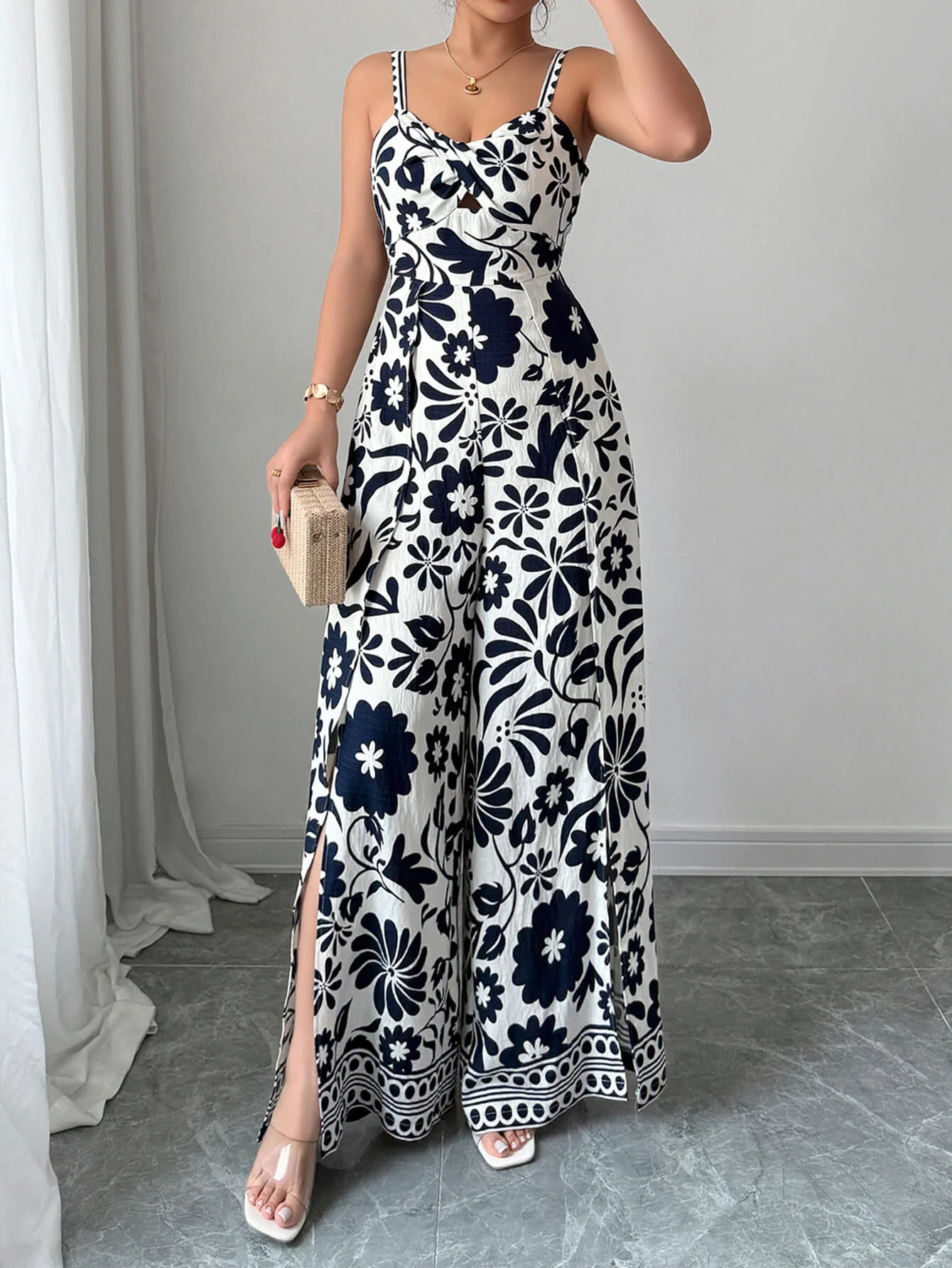 Bliss Escape Floral Jumpsuit - navy - Image 6