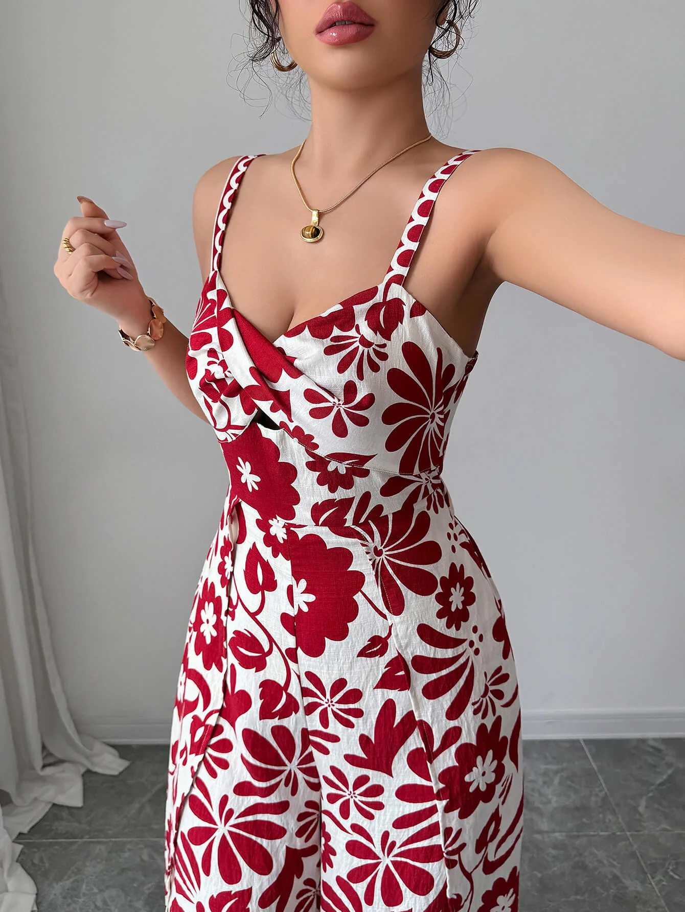 Bliss Escape Floral Jumpsuit - red - Image 3