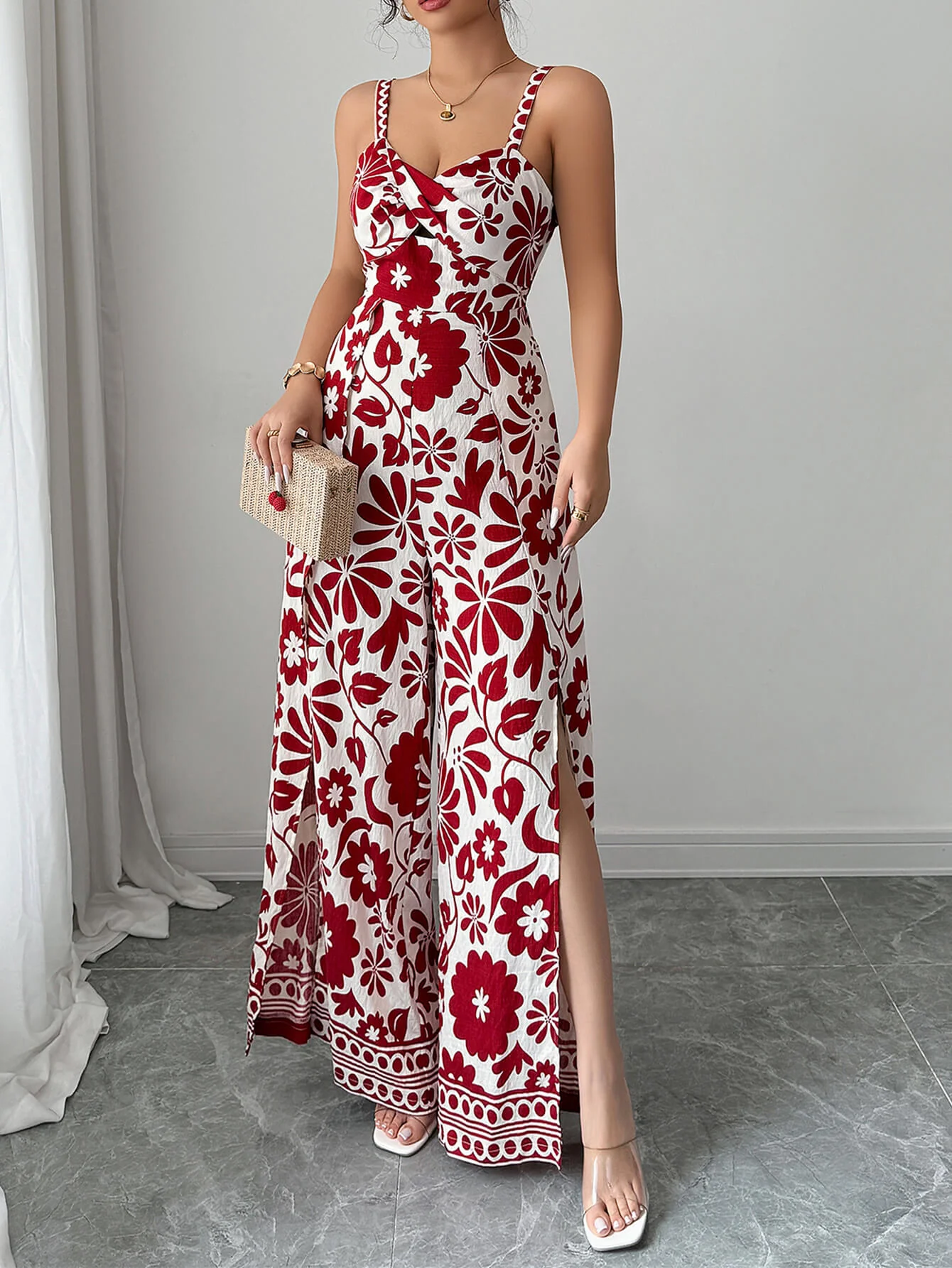 Bliss Escape Floral Jumpsuit - red - Image 5