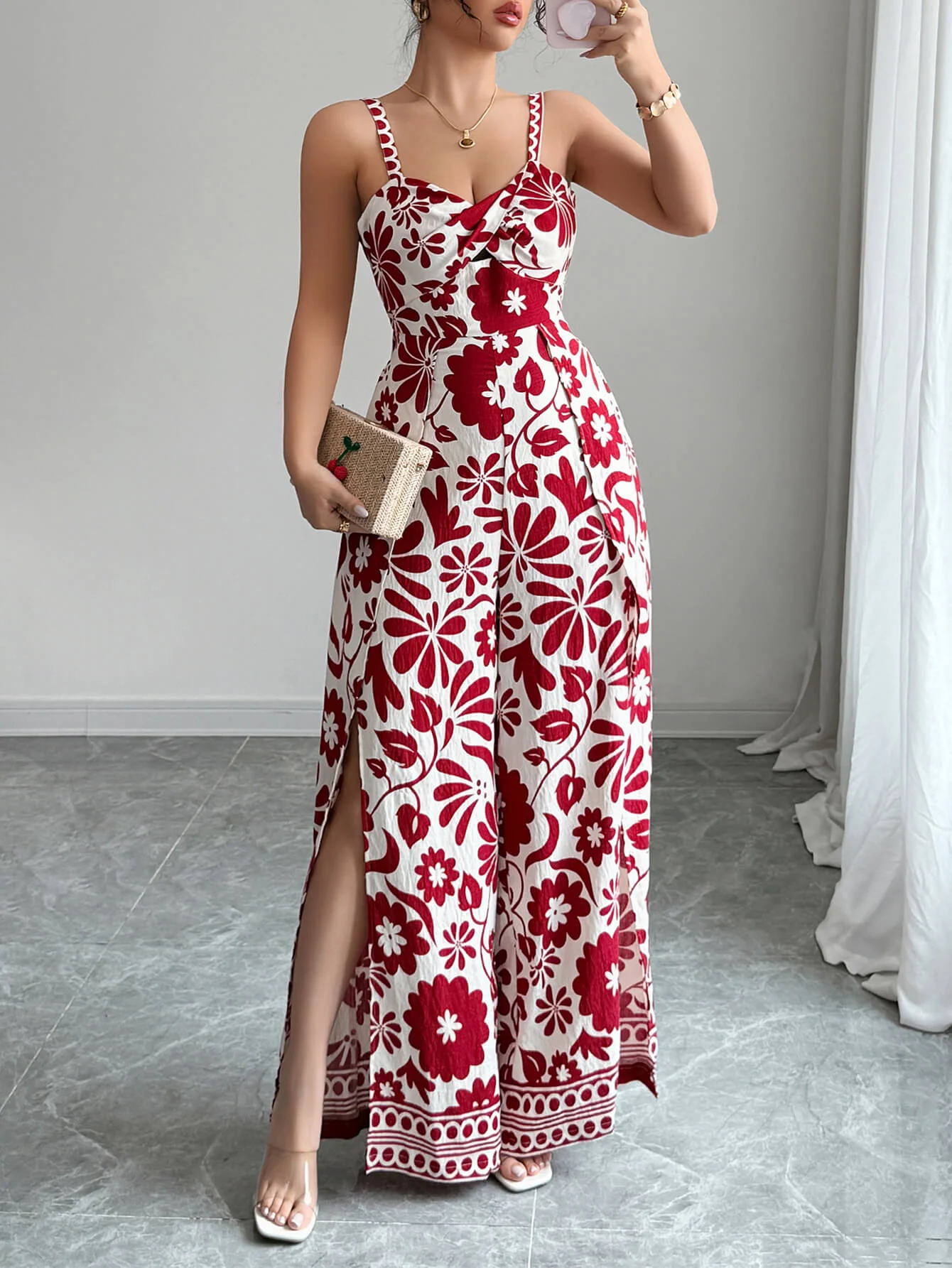 Bliss Escape Floral Jumpsuit - red - Image 6