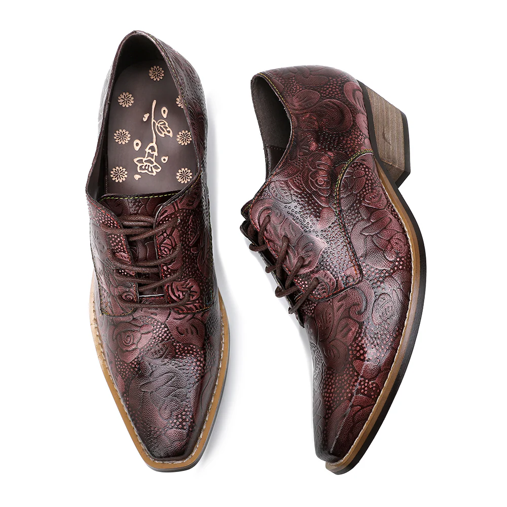 Soffia | Brogue-Detail Floral Embossed Oxford - Image 6