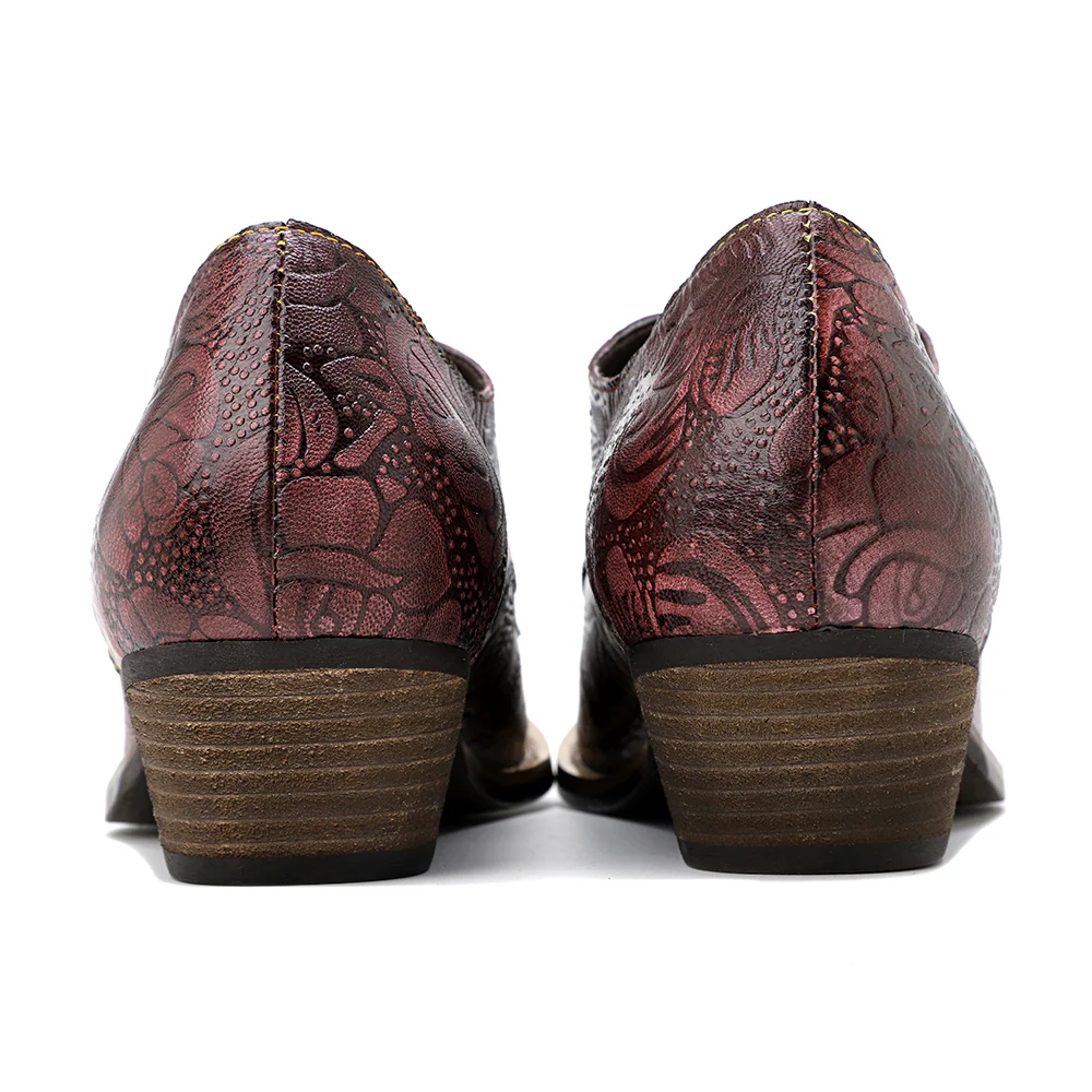 Soffia | Brogue-Detail Floral Embossed Oxford - Image 7