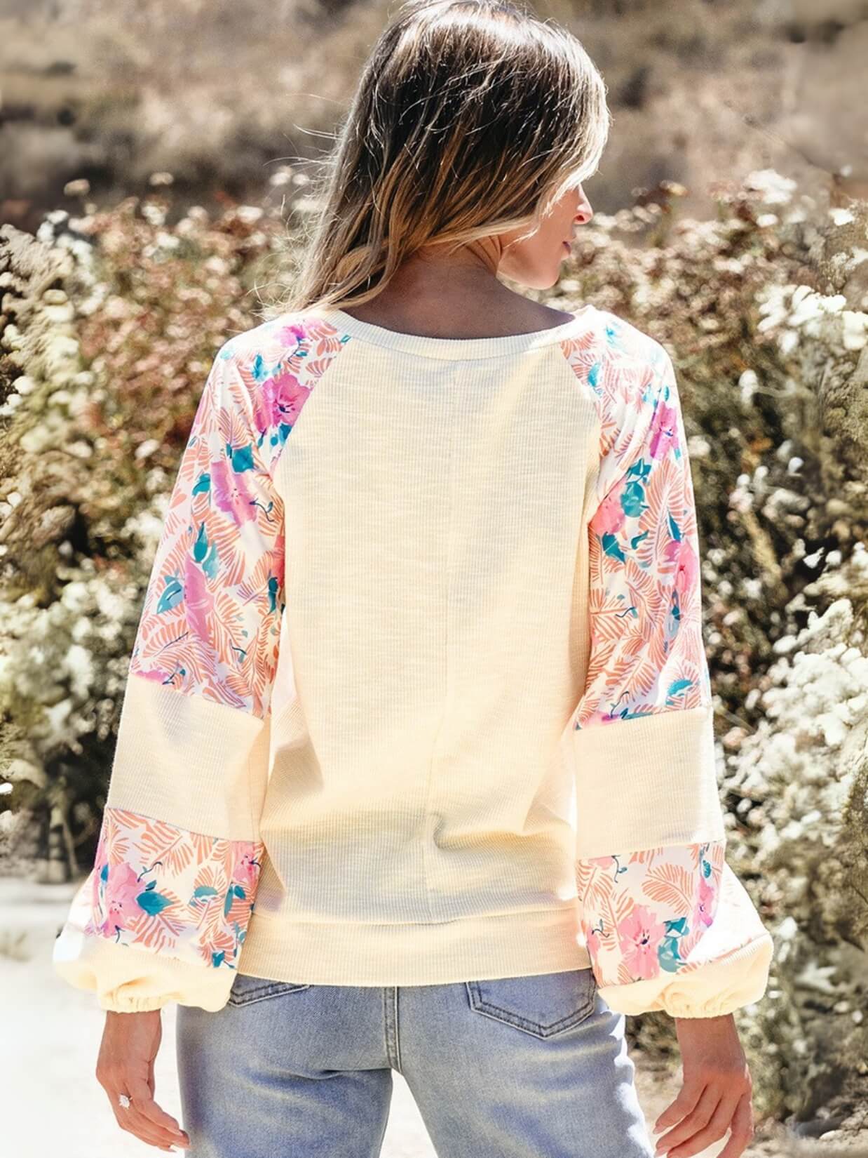 Blooming Spring Belle Floral Sleeve Sweater - Image 2