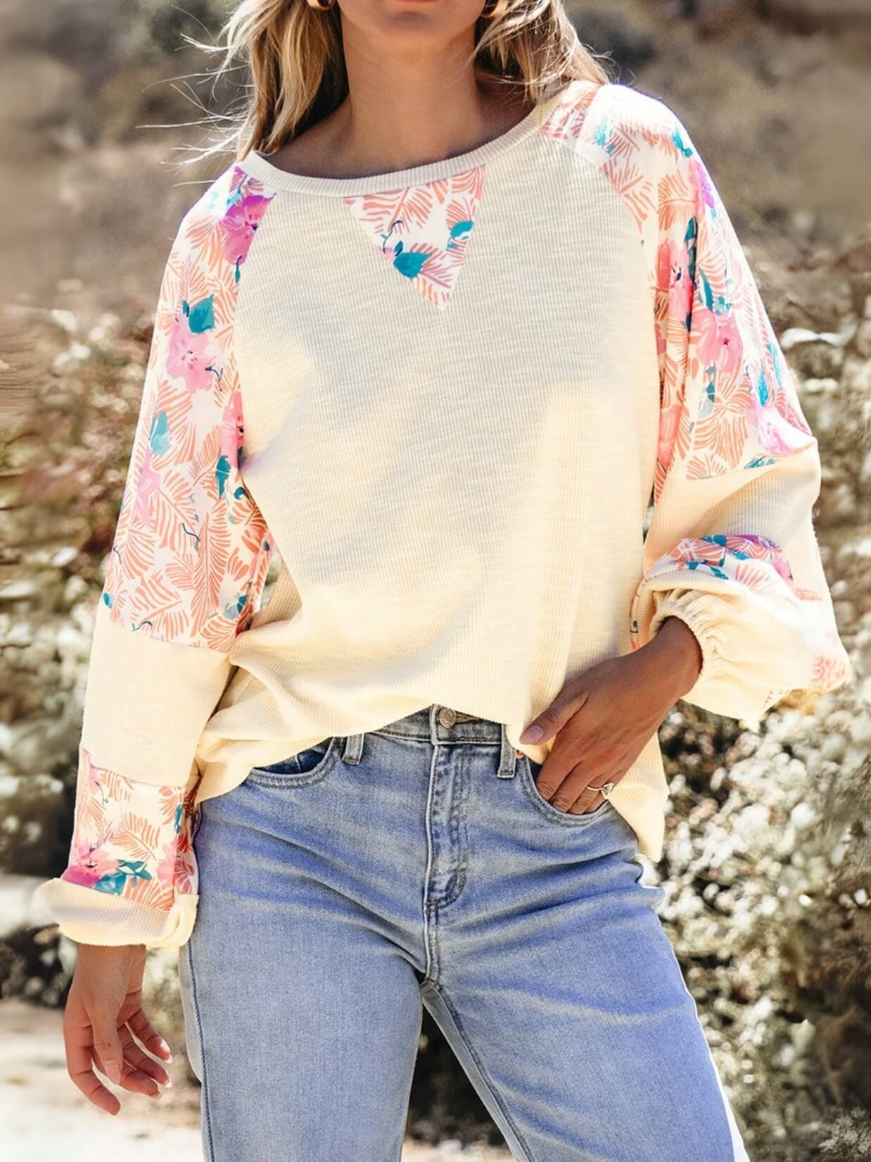 Blooming Spring Belle Floral Sleeve Sweater - Image 3