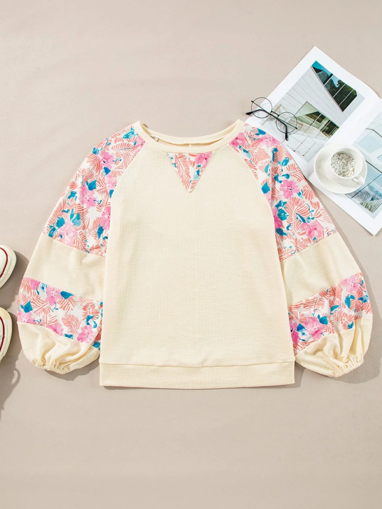 Blooming Spring Belle Floral Sleeve Sweater - Image 4