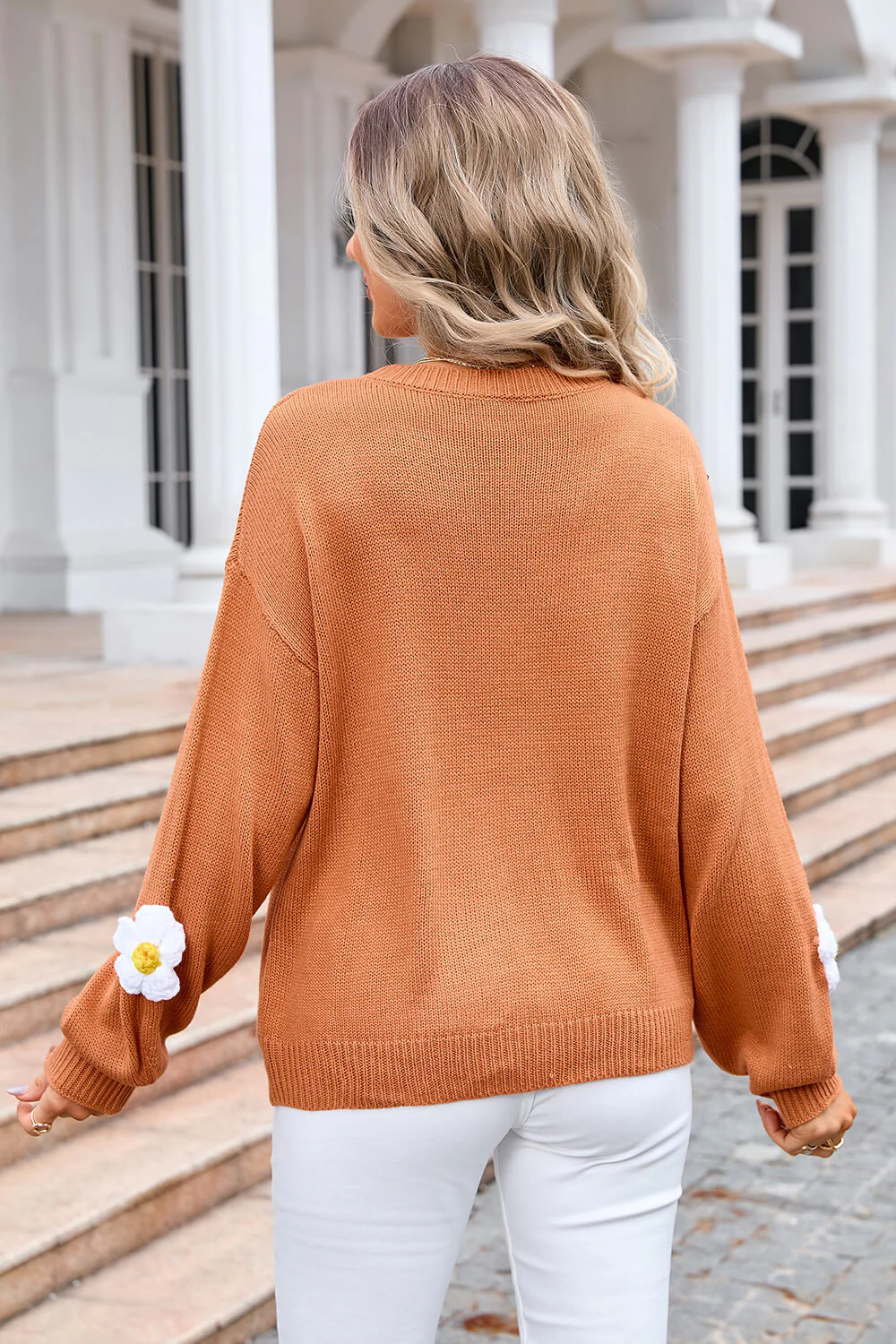 Bloomsbury Floral Applique Sweater - Khaki - Image 6