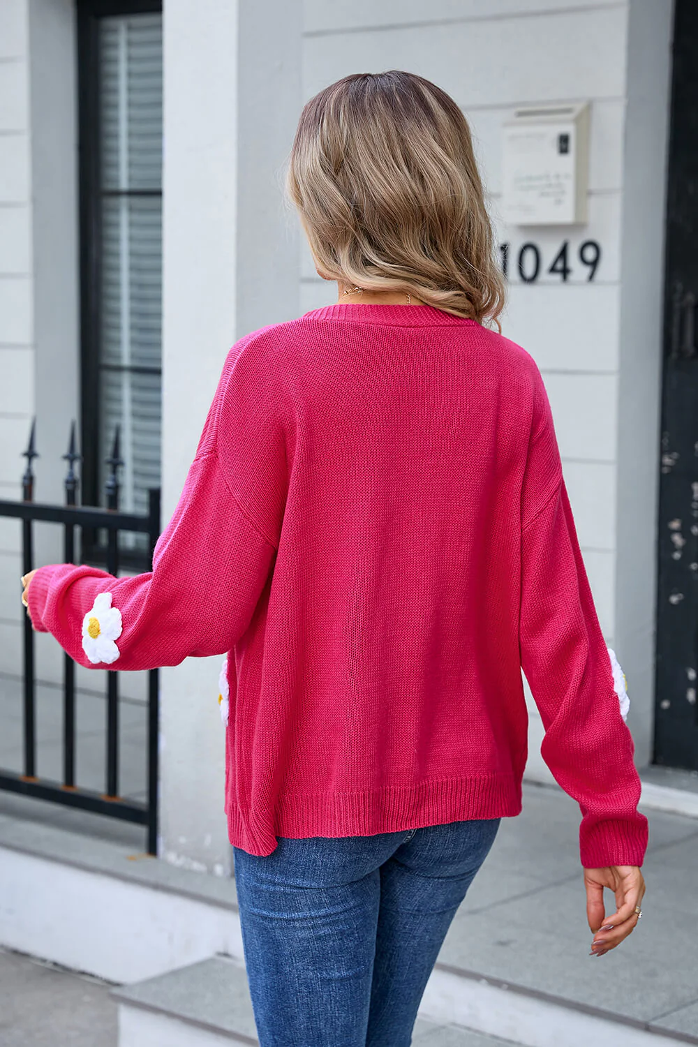 Blossom Mornings Daisy Embellished Knit Cardigan - Rose - Image 6