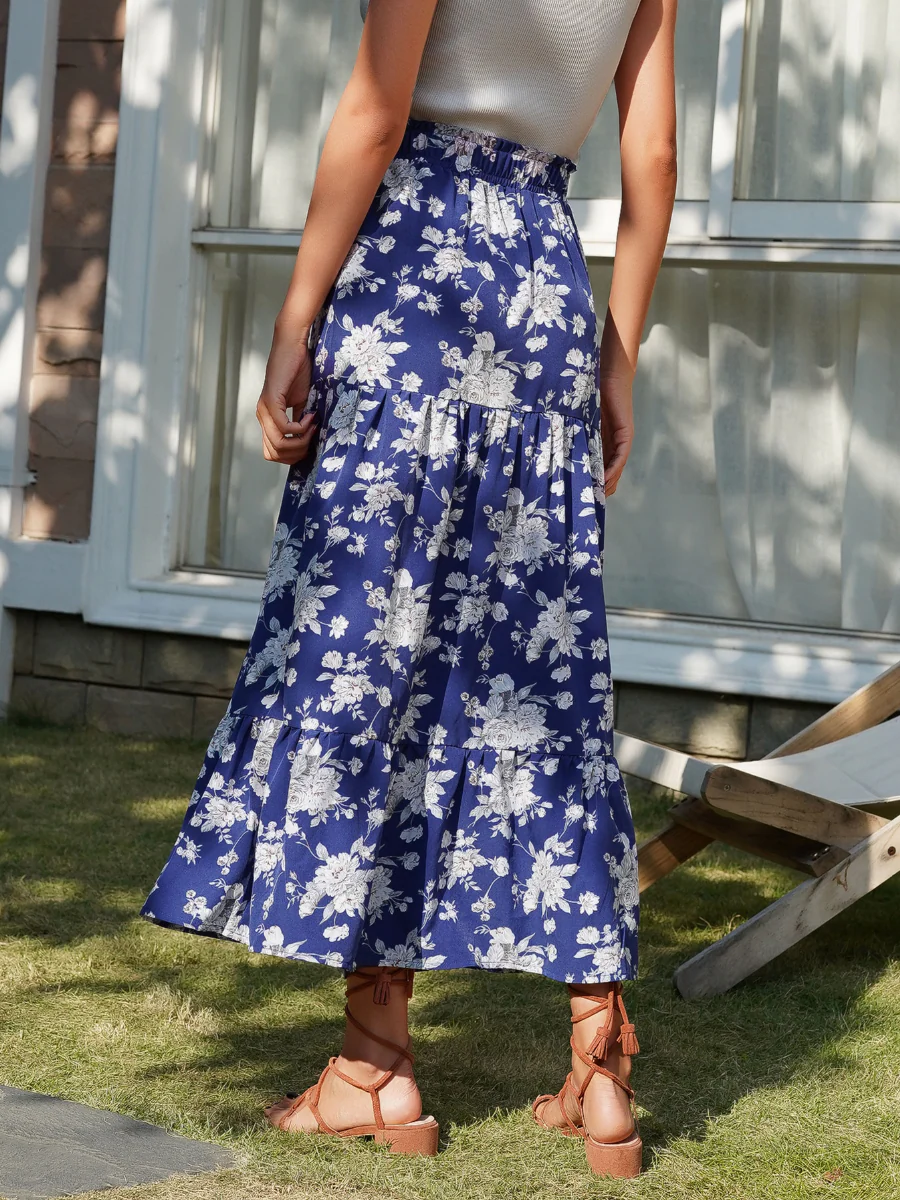 BLUEY MAXI SKIRT - BLUE PRINT - Image 4