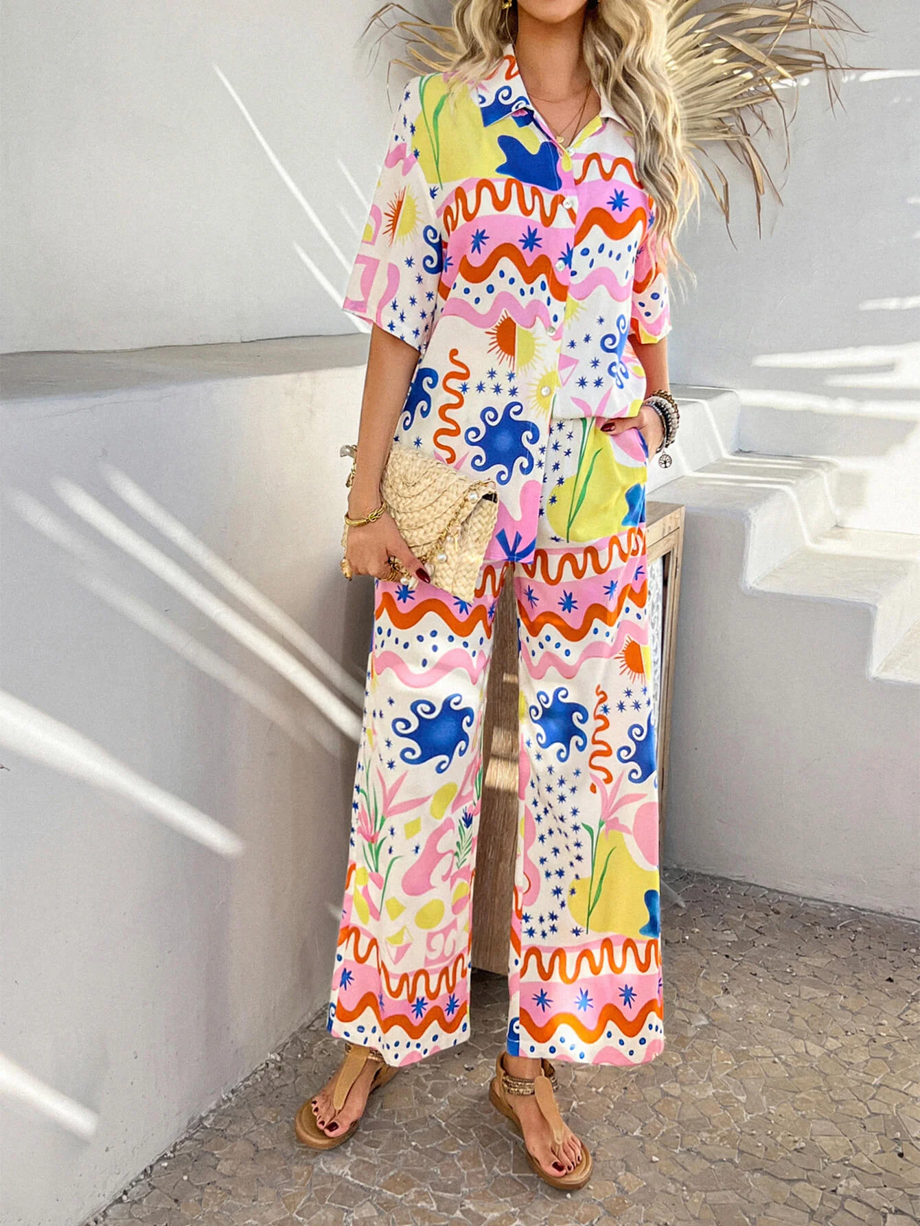 Bohemia Inspired Loungewear Matching Sets - multi - Image 3