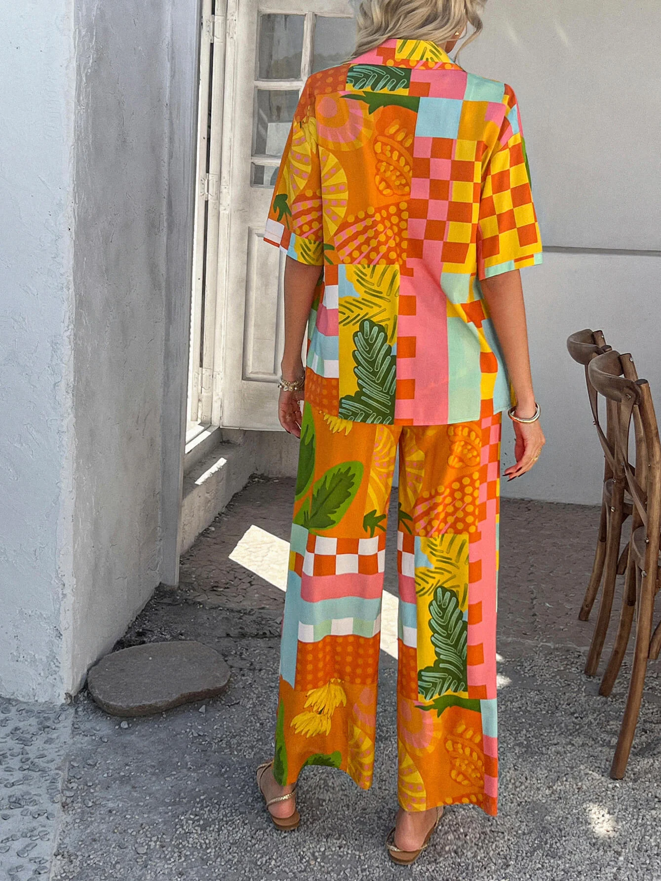 Bohemia Inspired Loungewear Matching Sets - orange - Image 2