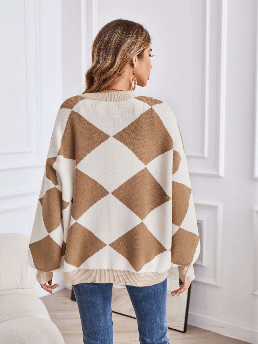 Boyfriend Pocketed Knit Cardigan - Khaki - Image 4