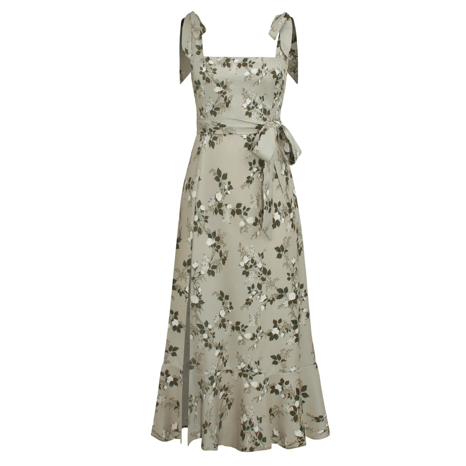 BUDDING BEAUTY SPLIT FLORAL MAXI DRESS - GREY - Image 6