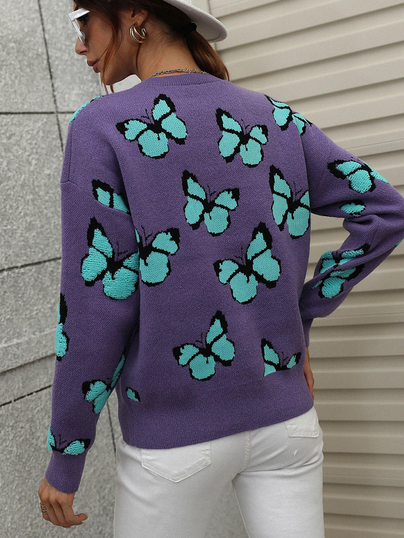 BUTTERFLY KNIT TOP - PURPLE - Image 3