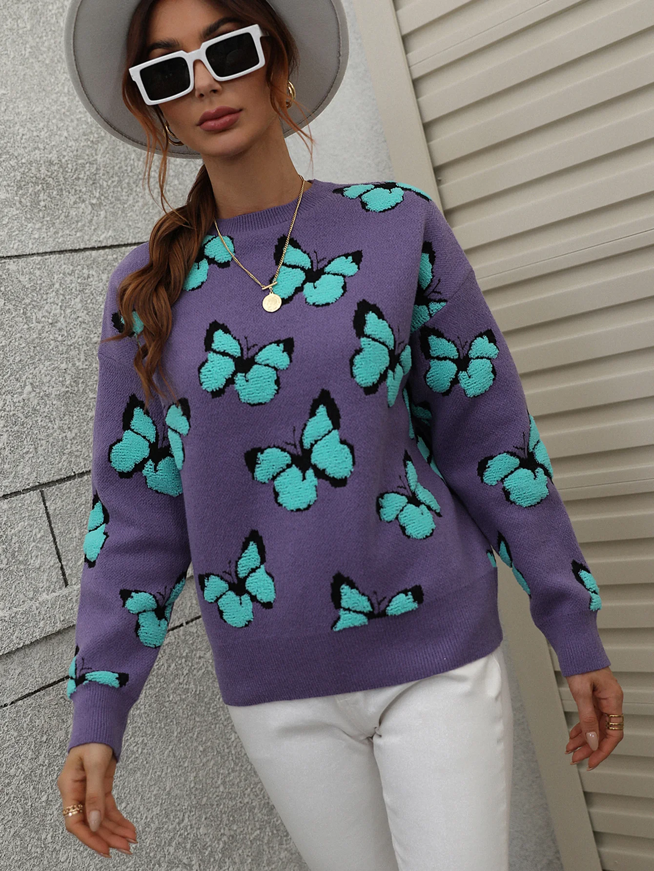 BUTTERFLY KNIT TOP - PURPLE - Image 6