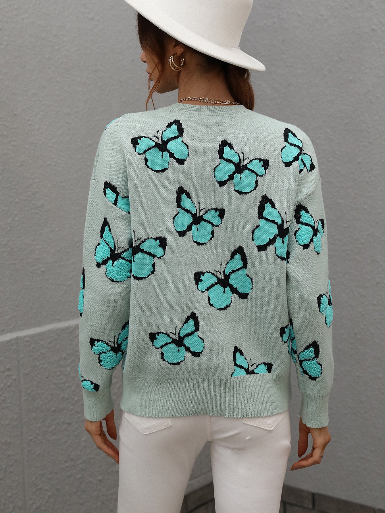 BUTTERFLY KNIT TOP - SAGE - Image 3