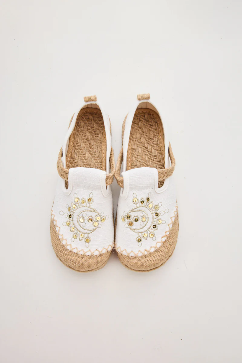 Cactus Rose | Blooming Moon Embroidered Linen Espadrilles - Cream - Image 8