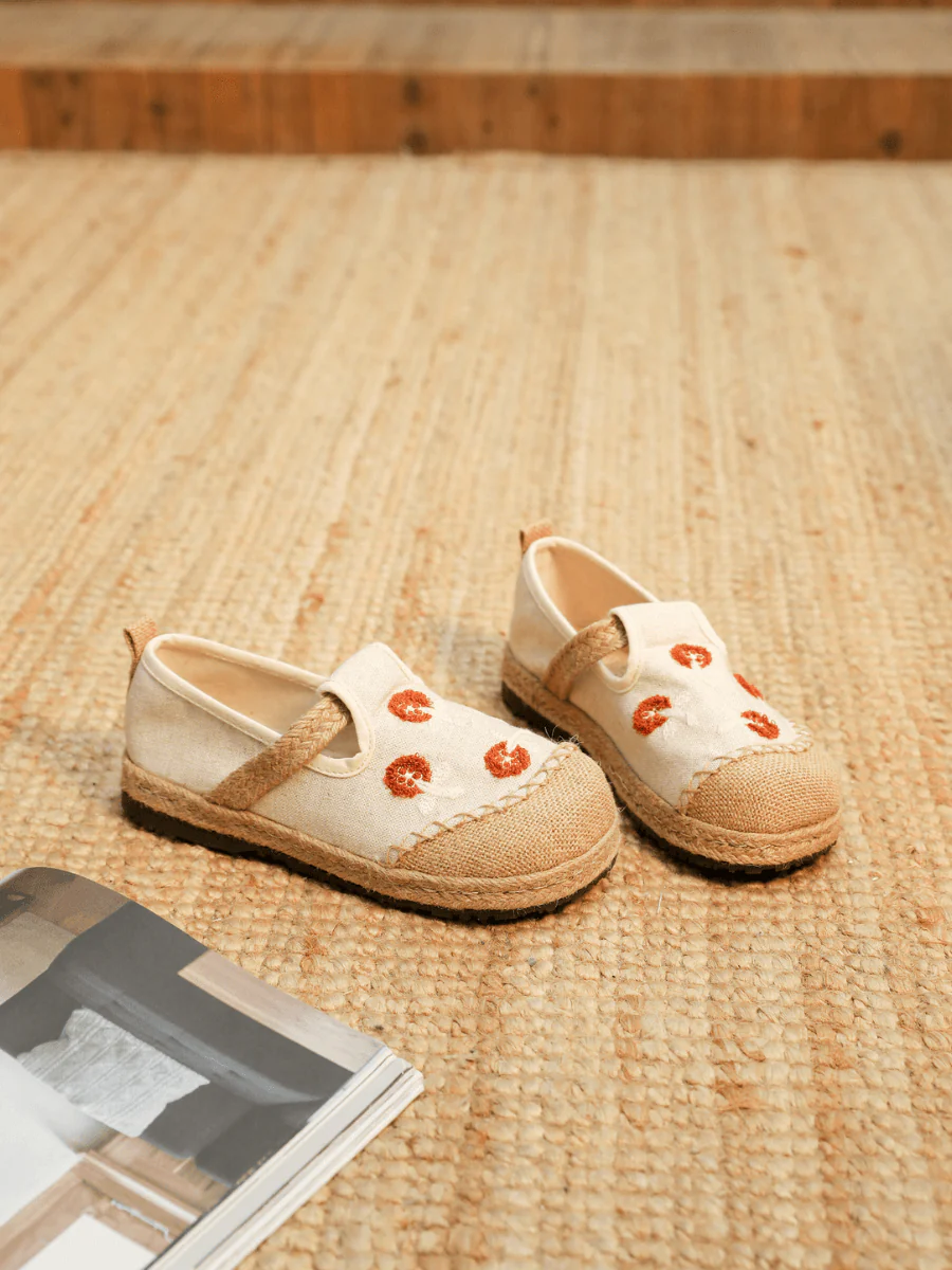 CACTUS ROSE | BLOSSOM EMBROIDERED LINEN ESPADRILLE LOAFER - BEIGE - Image 5