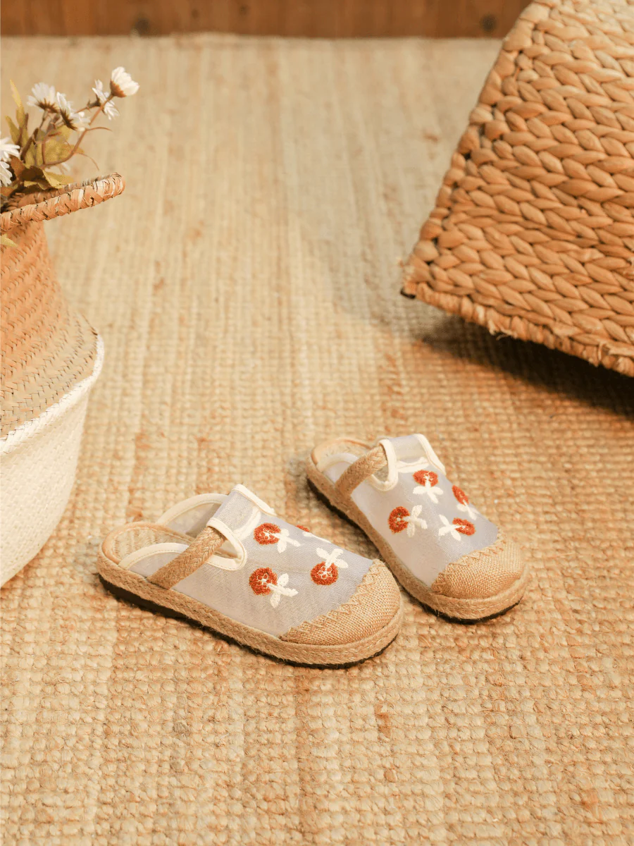 CACTUS ROSE | BLOSSOM EMBROIDERED MESH UPPER LINEN MULE - Image 3