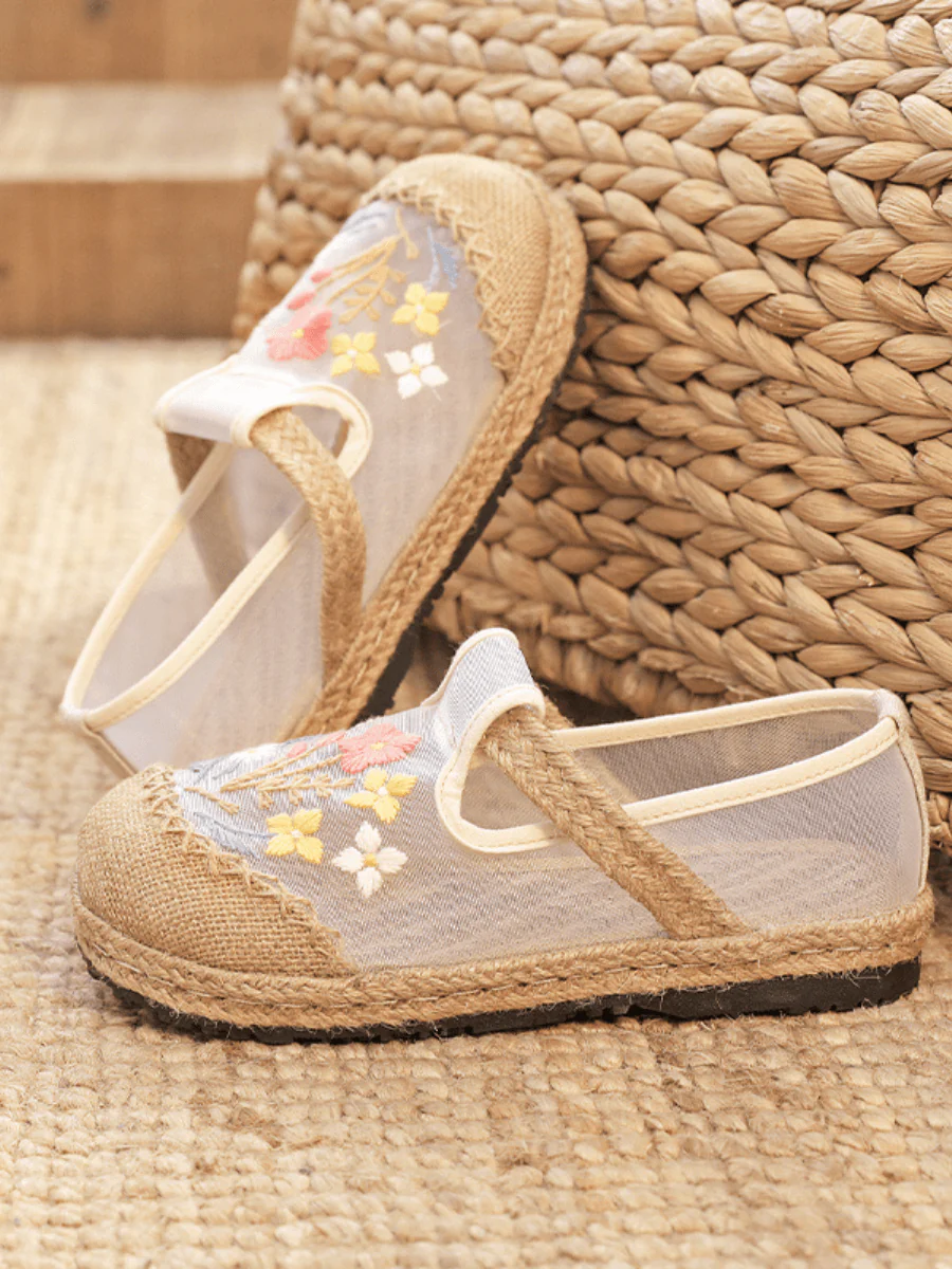 CACTUS ROSE | EMBROIDERED MESH UPPER ESPADRILLE LOAFER - Image 4