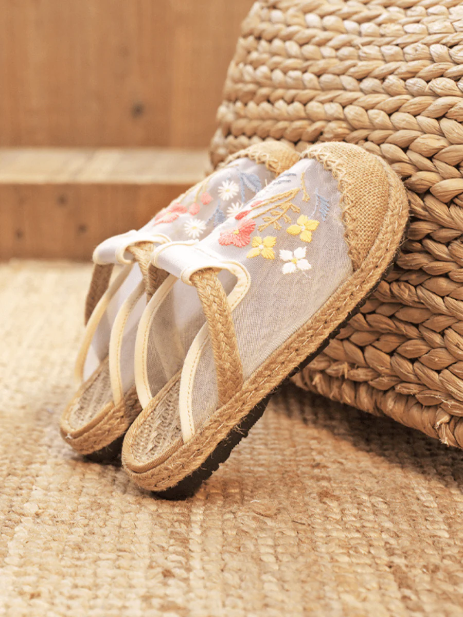 CACTUS ROSE | EMBROIDERED MESH UPPER ESPADRILLE MULE - Image 3