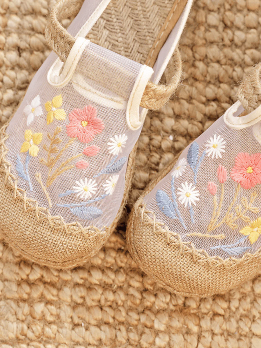 CACTUS ROSE | EMBROIDERED MESH UPPER ESPADRILLE MULE - Image 4