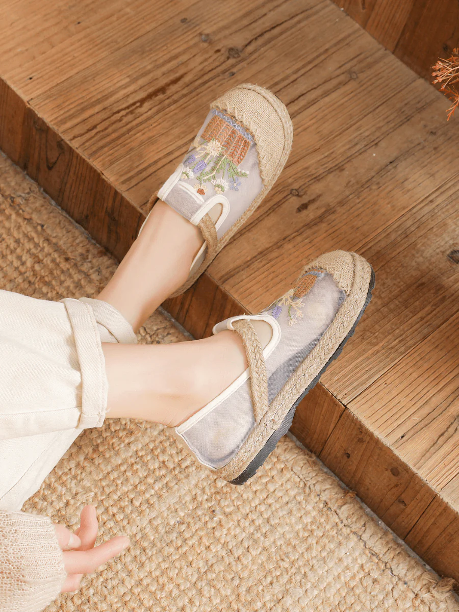 Cactus Rose | Garden Gala Embroidered Mesh Loafer - Image 3