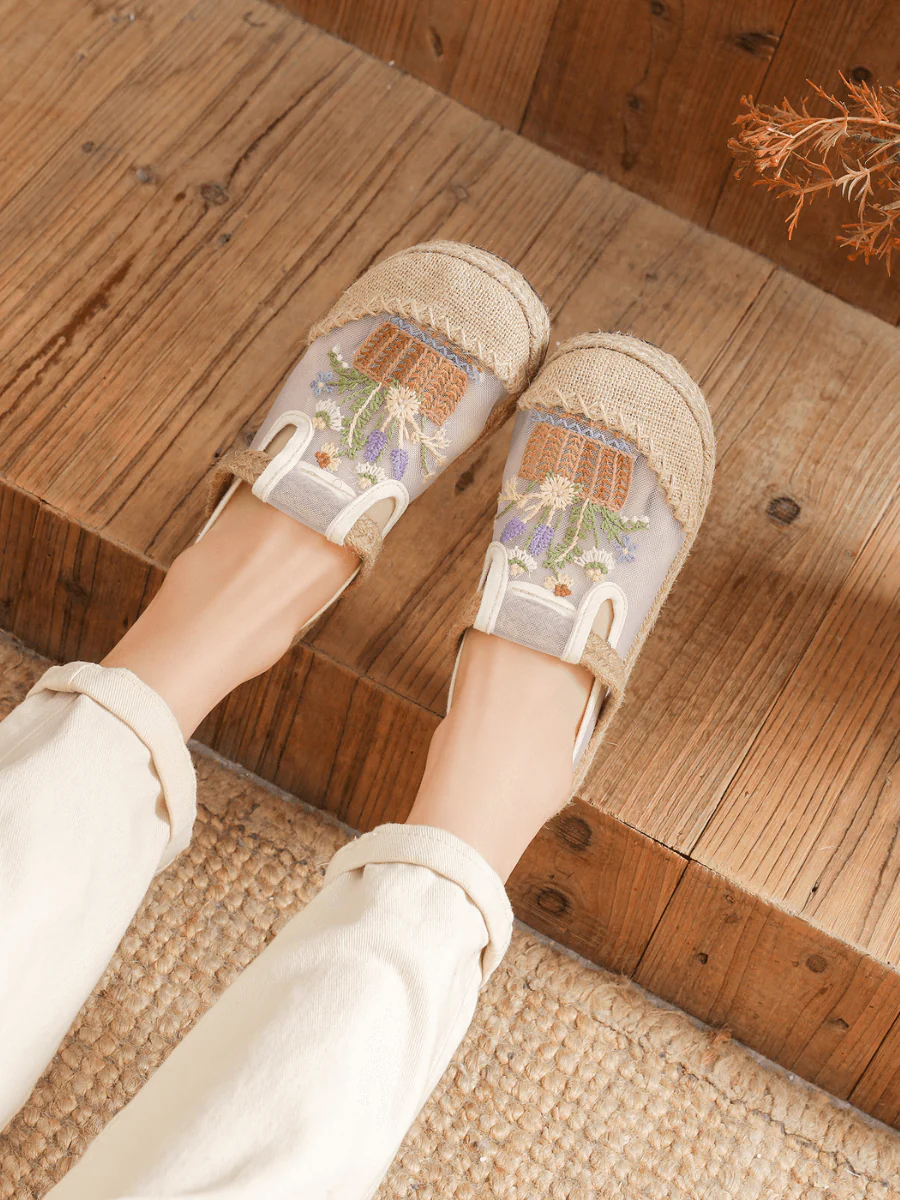 Cactus Rose | Garden Gala Embroidered Mesh Loafer - Image 4