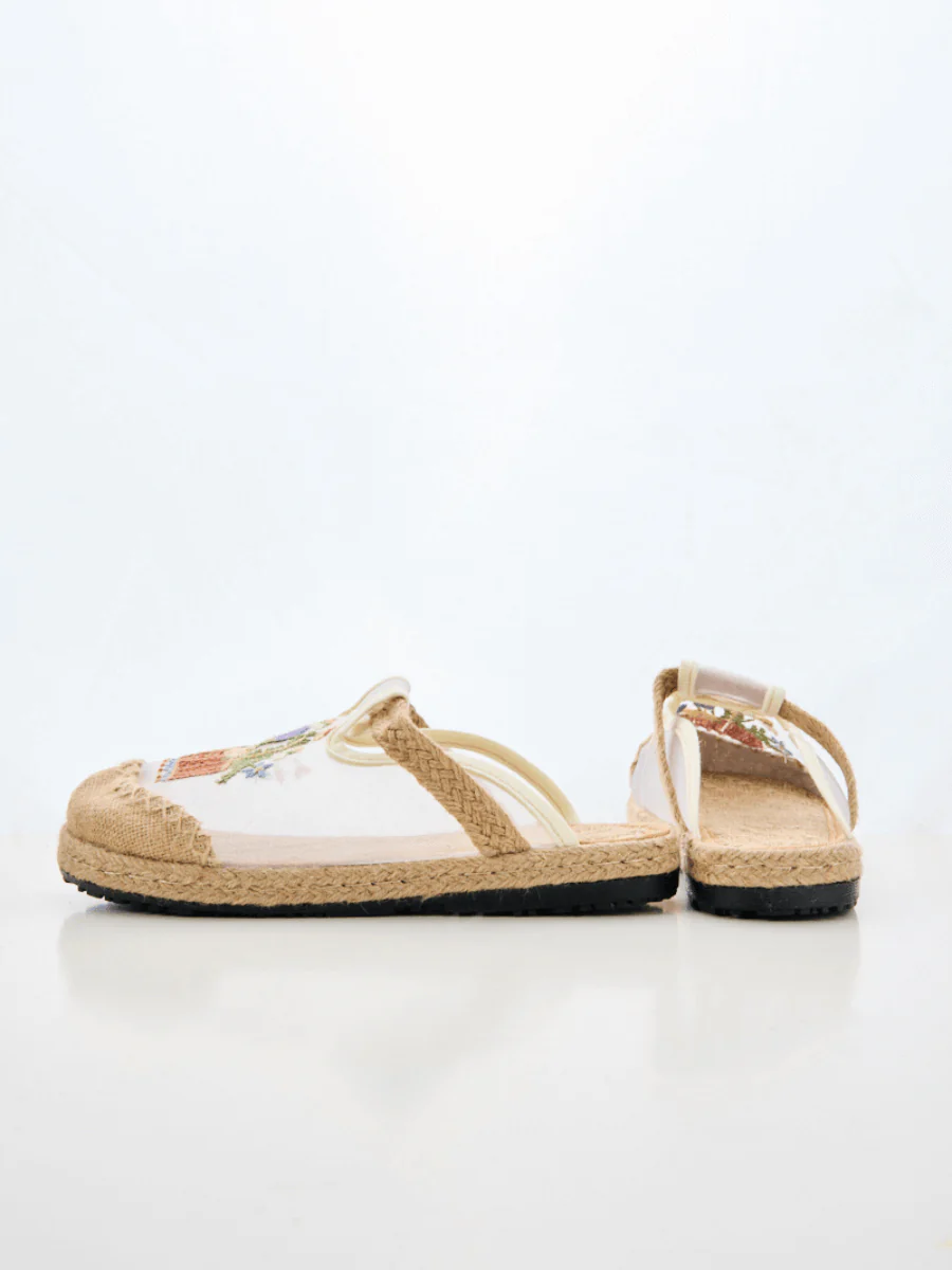 Cactus Rose | Garden Gala Embroidered Mesh Mules - Image 10