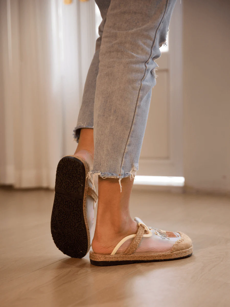 Cactus Rose | Garden Gala Embroidered Mesh Mules - Image 3