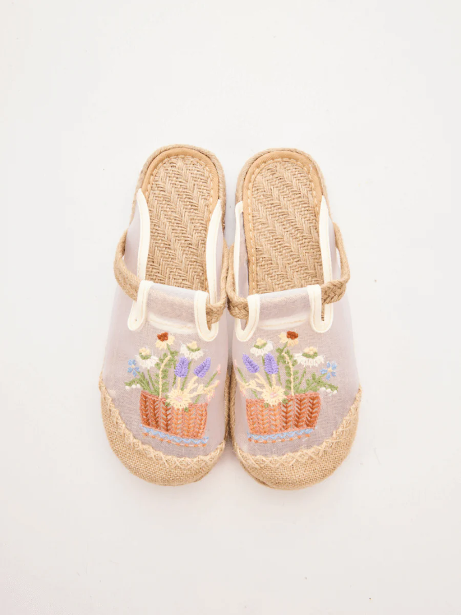 Cactus Rose | Garden Gala Embroidered Mesh Mules - Image 7