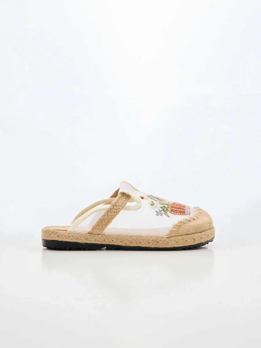 Cactus Rose | Garden Gala Embroidered Mesh Mules - Image 9