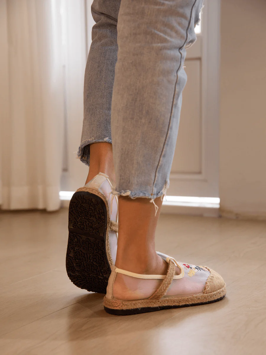 Cactus Rose | Gracelynn Floral Embroidered Mesh Loafer - Image 4