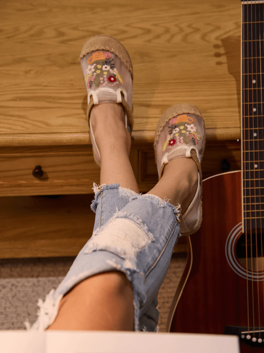 Cactus Rose | Gracelynn Floral Embroidered Mesh Loafer - Image 5