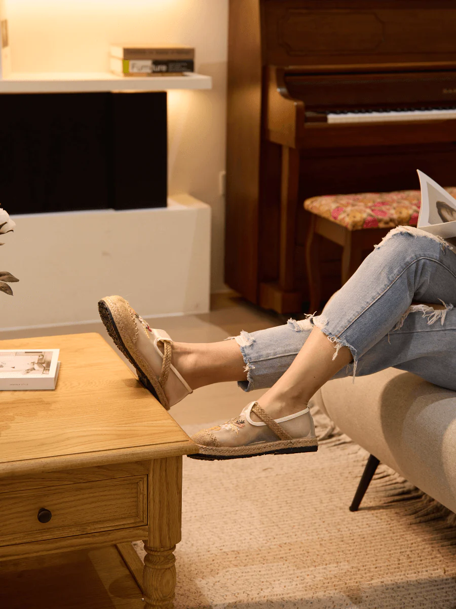 Cactus Rose | Gracelynn Floral Embroidered Mesh Loafer - Image 6