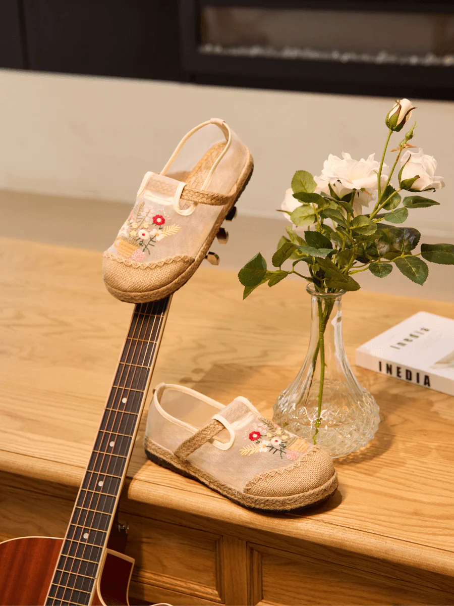 Cactus Rose | Gracelynn Floral Embroidered Mesh Loafer - Image 7