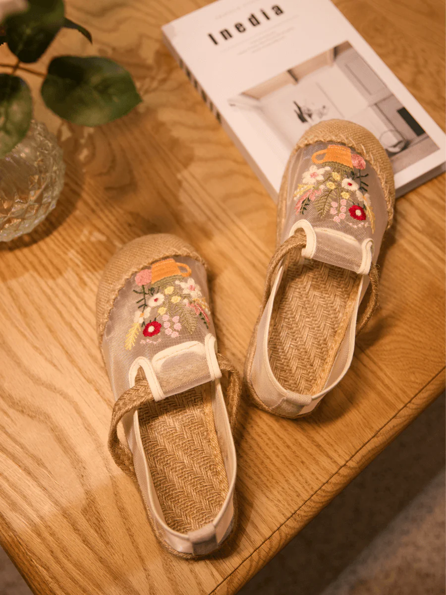 Cactus Rose | Gracelynn Floral Embroidered Mesh Loafer - Image 8
