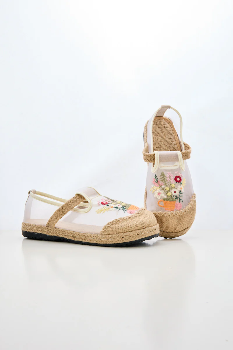 Cactus Rose | Gracelynn Floral Embroidered Mesh Loafer - Image 9