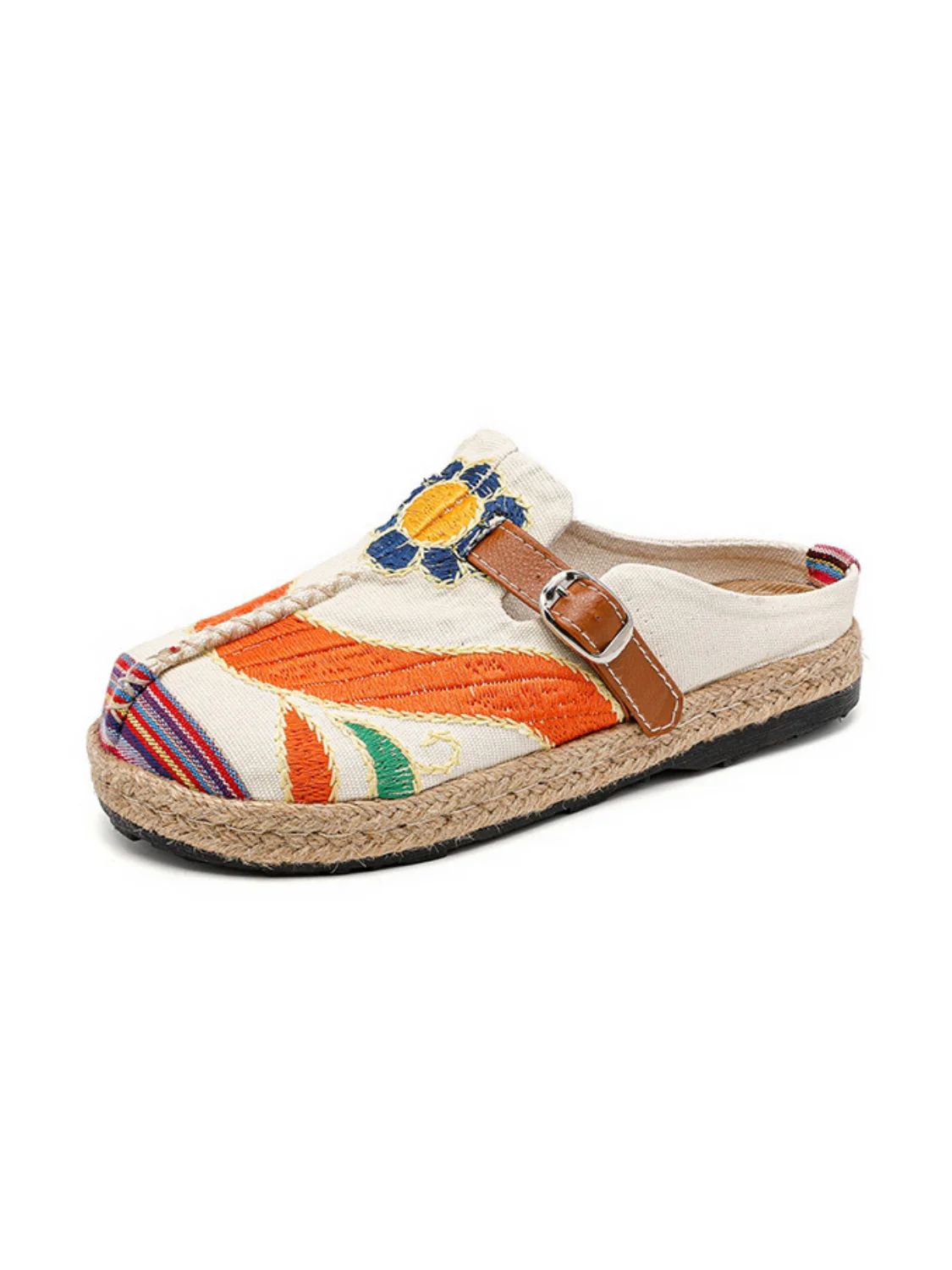 Cactus Rose | Honolulu Embroidered Linen Mules - beige - Image 7