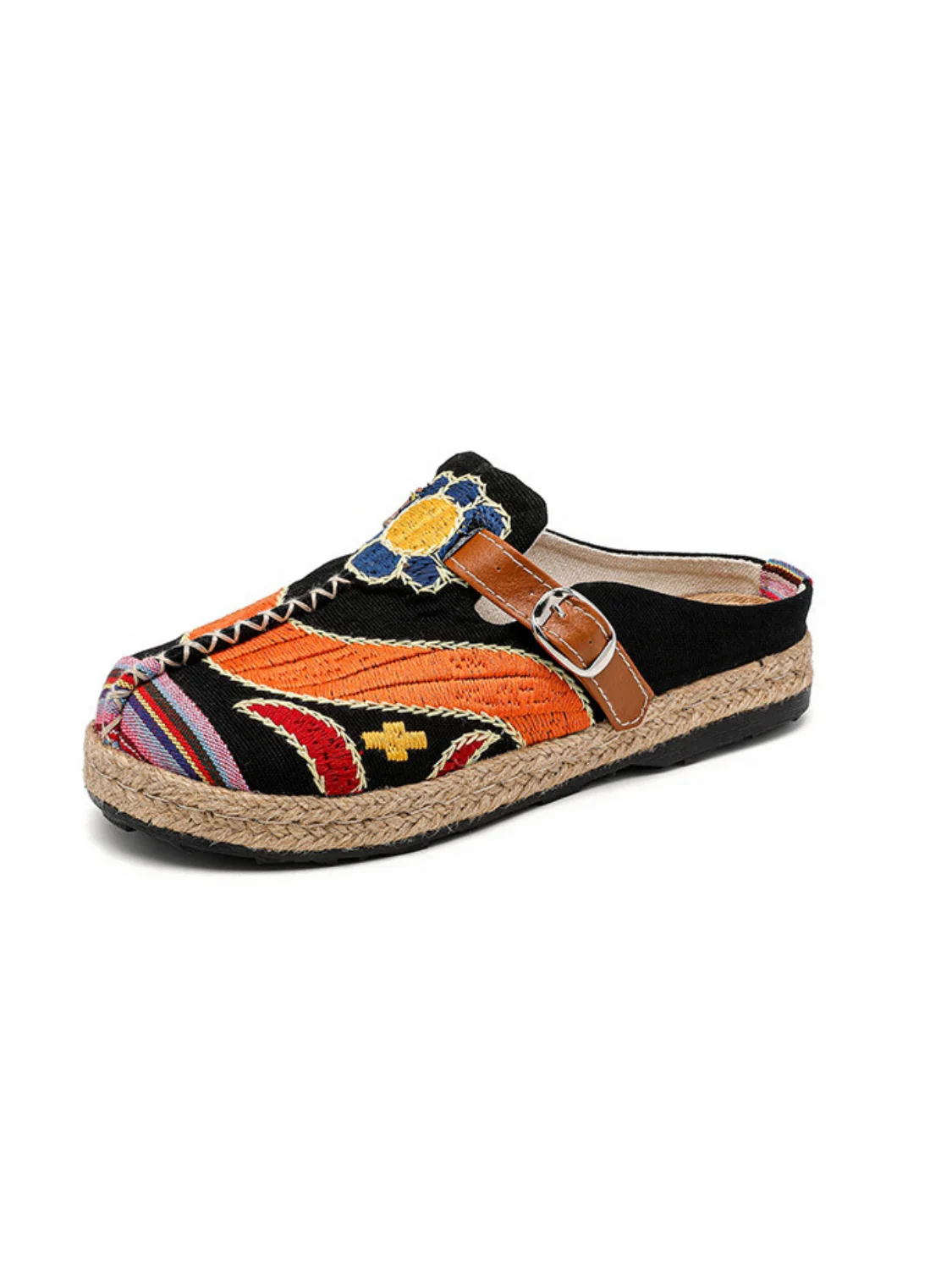 Cactus Rose | Honolulu Embroidered Linen Mules - black - Image 7