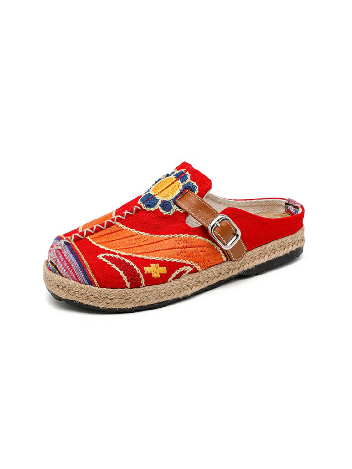 Cactus Rose | Honolulu Embroidered Linen Mules - red - Image 7