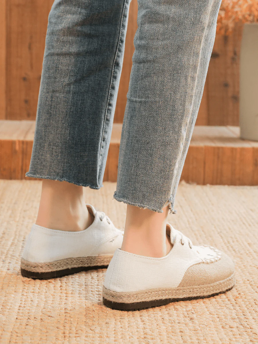 Cactus Rose | Irena Daisy Linen Espadrille - Cream - Image 4